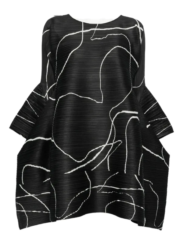 Pleats Please Issey Miyake Pause Short Dress / tunique, Black  