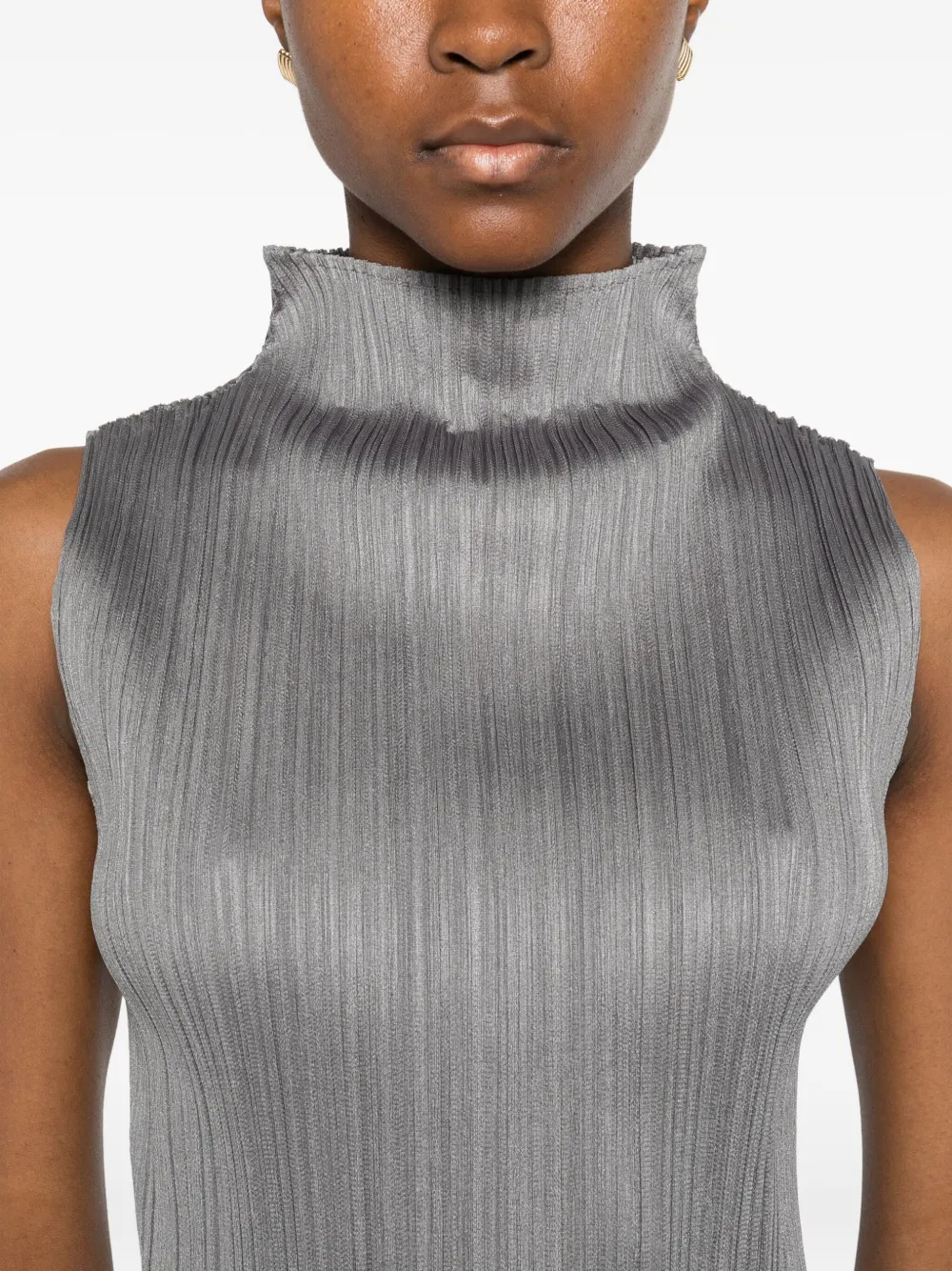 Pleats Please Issey Miyake Geplooide top Grijs