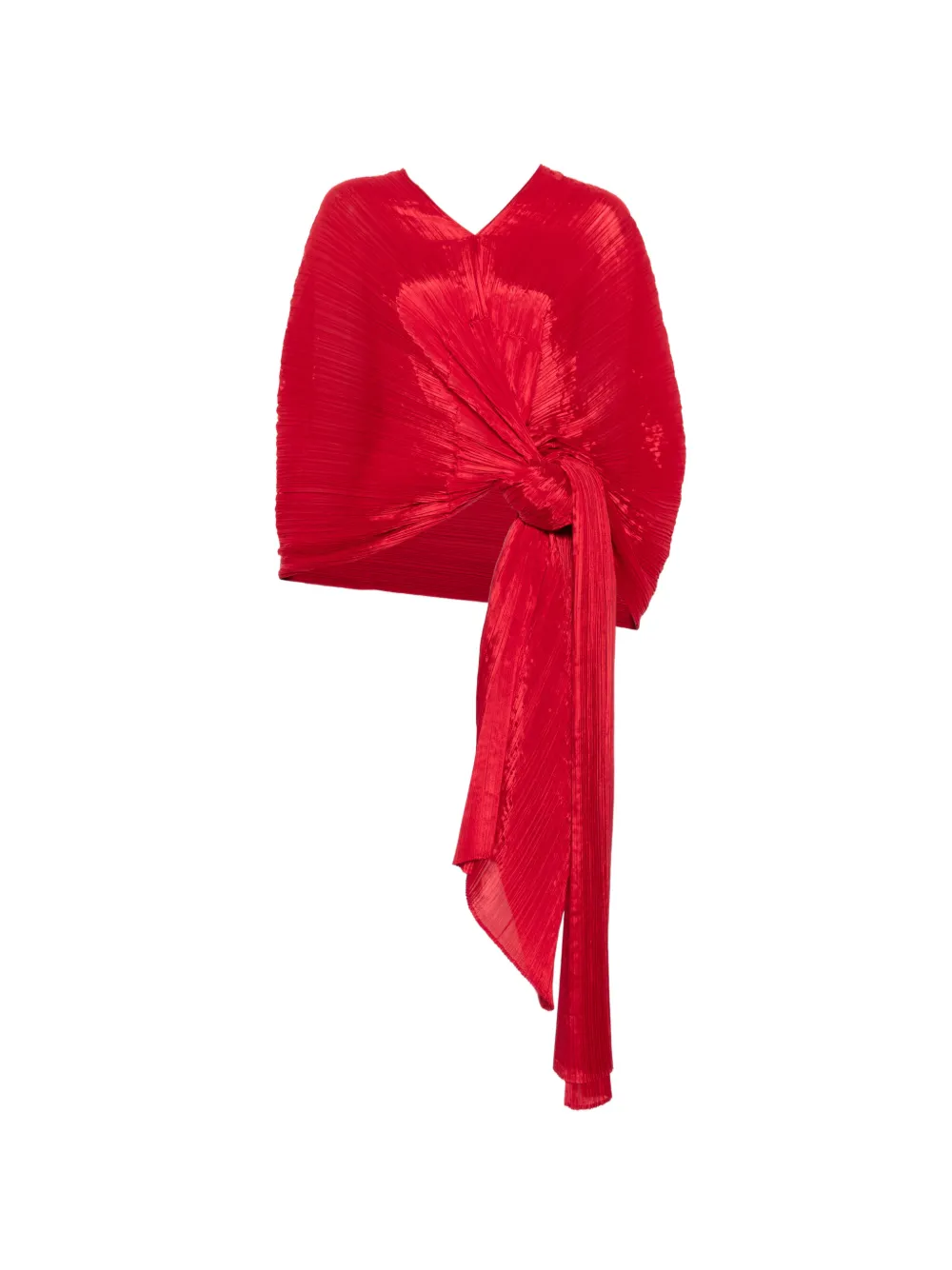 Pleats Please Issey Miyake Blusa con scollo a V - Rosso
