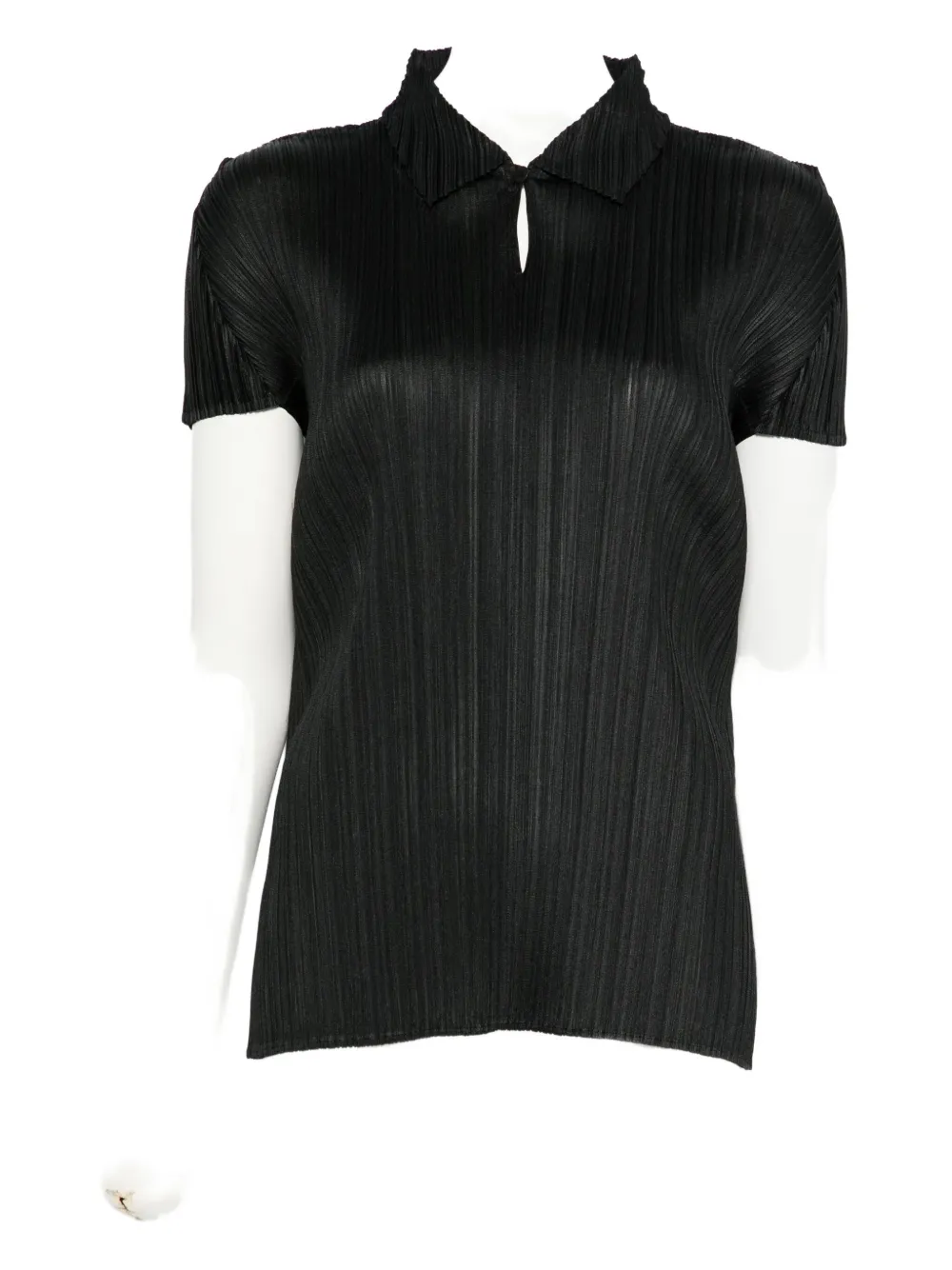Issey Miyake August Polo Top In Black