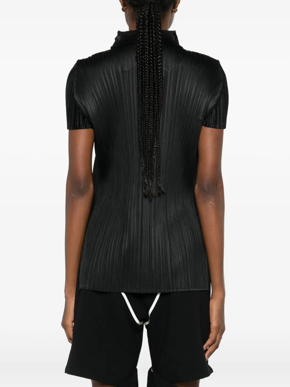 Issey Miyake August Polo Top In Black