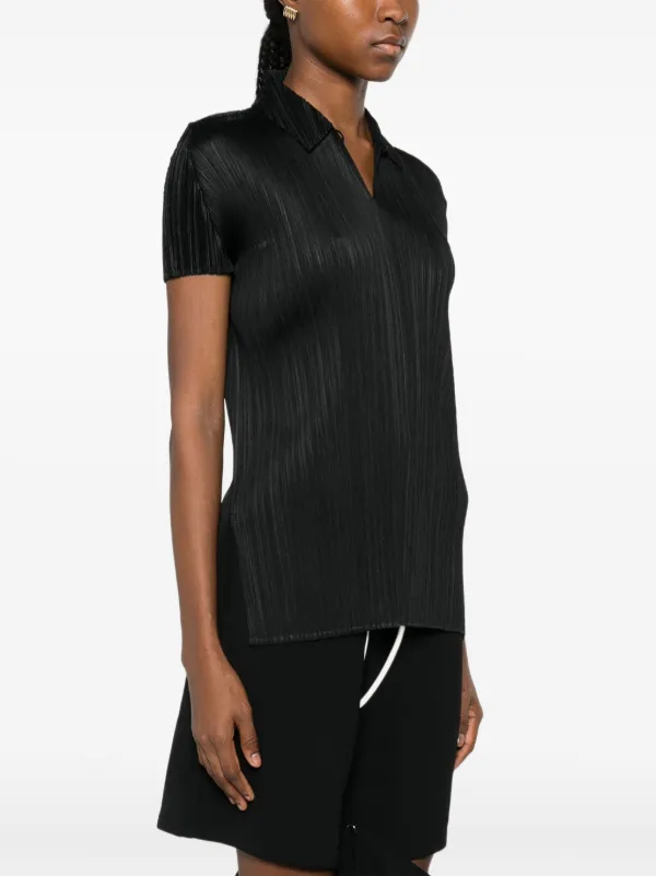 Pleats Please Issey Miyake August Polo Top | Black | FARFETCH