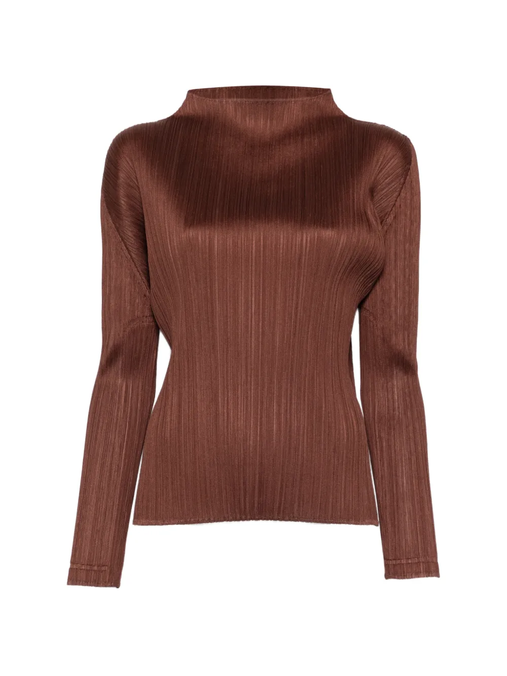 Pleats Please Issey Miyake Top plissettato - Marrone