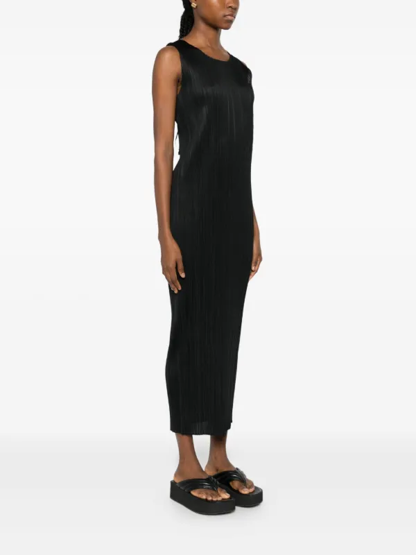 Pleats Please Issey Miyake ラウンドネック ノースリーブドレス 