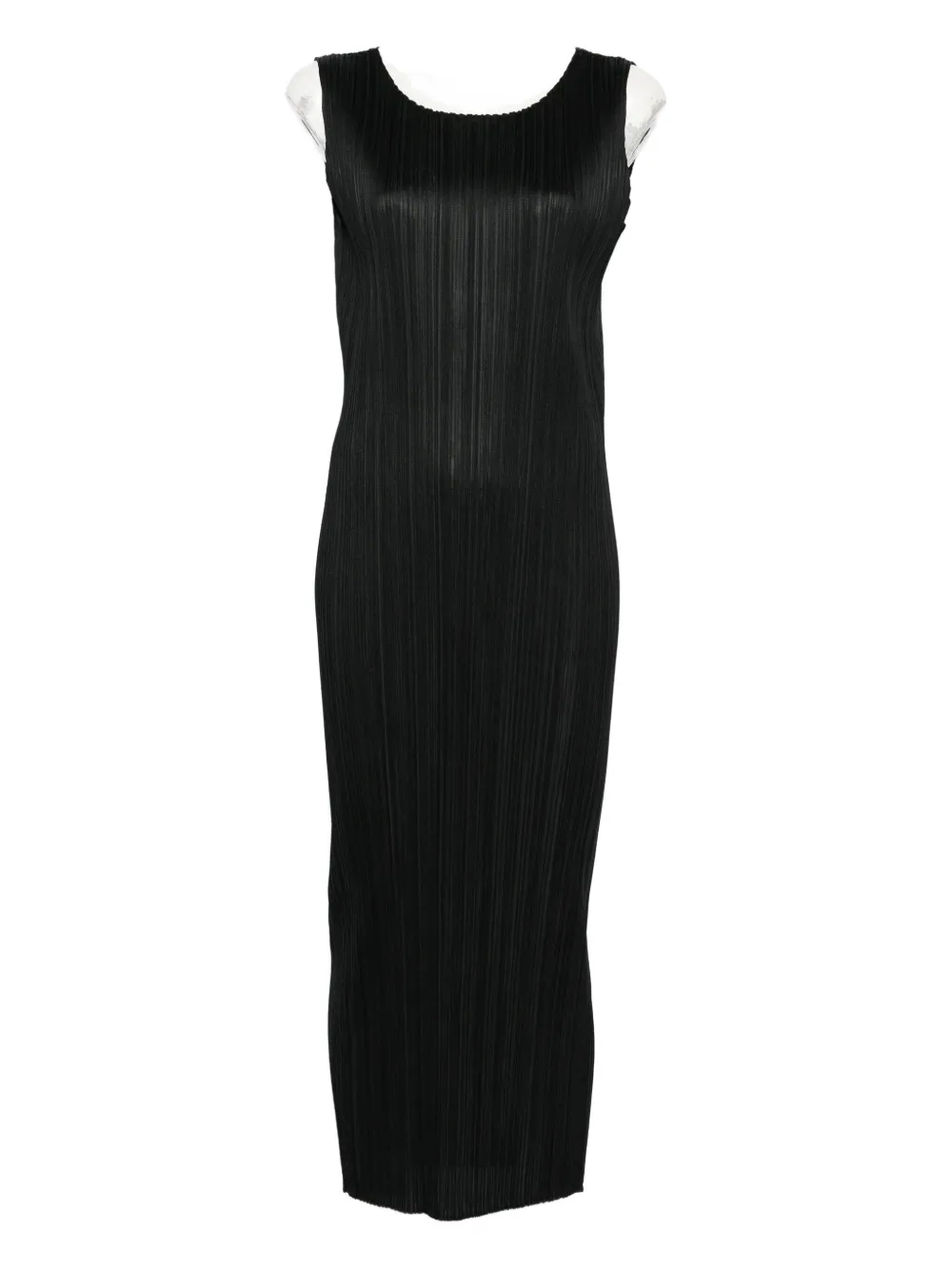 Issey Miyake Round-neck Sleeveless Dress In Black