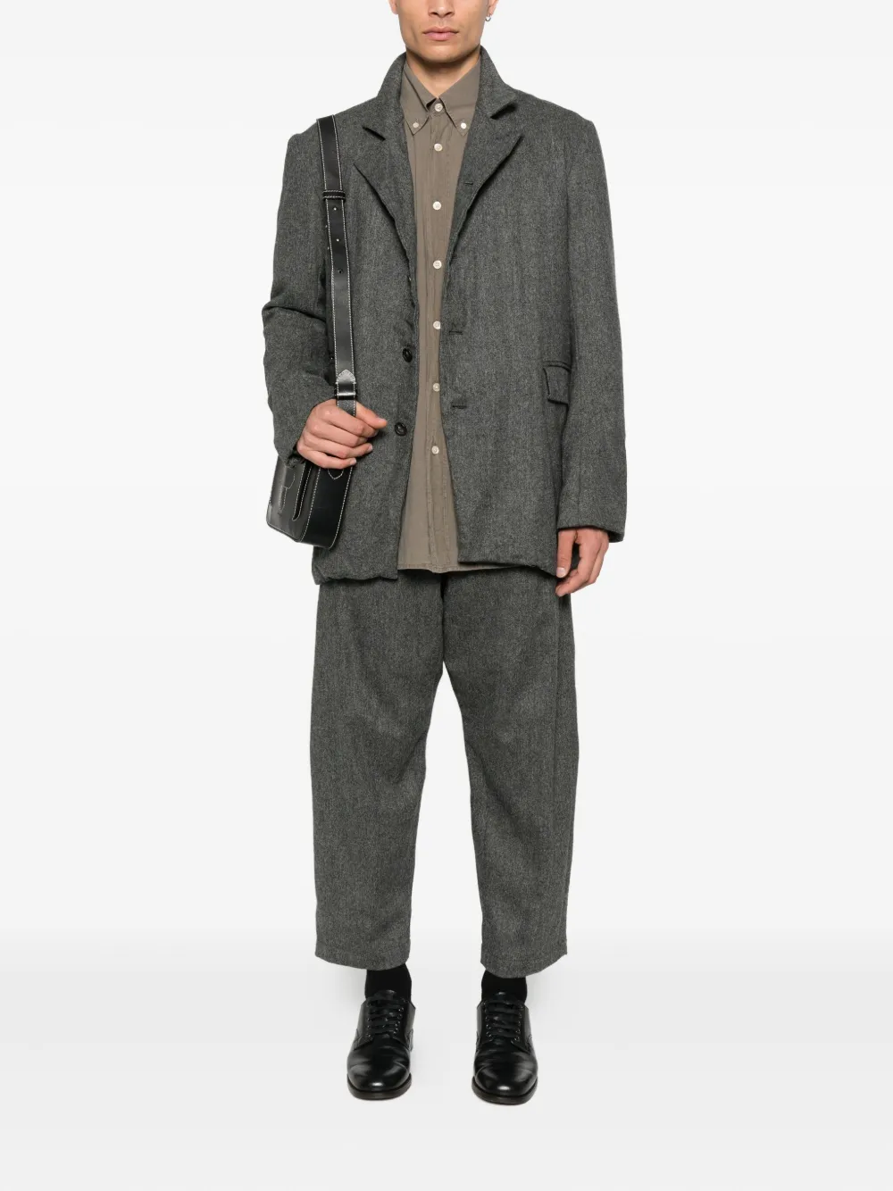 Ricorrrobe button-fly wool trousers - Grijs