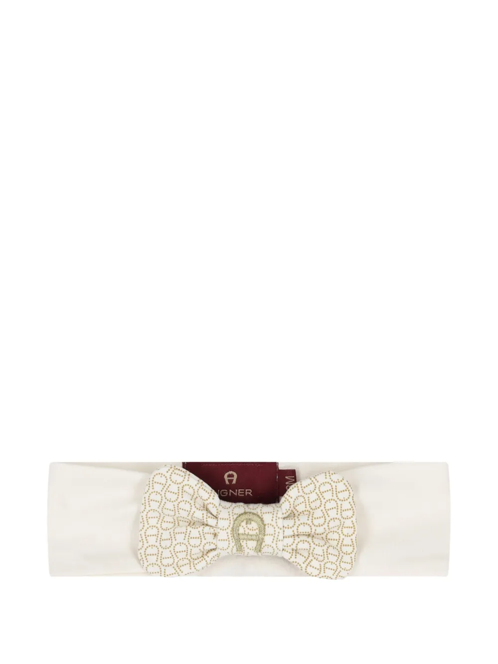 Aigner Kids Haarband met strik en logo Wit