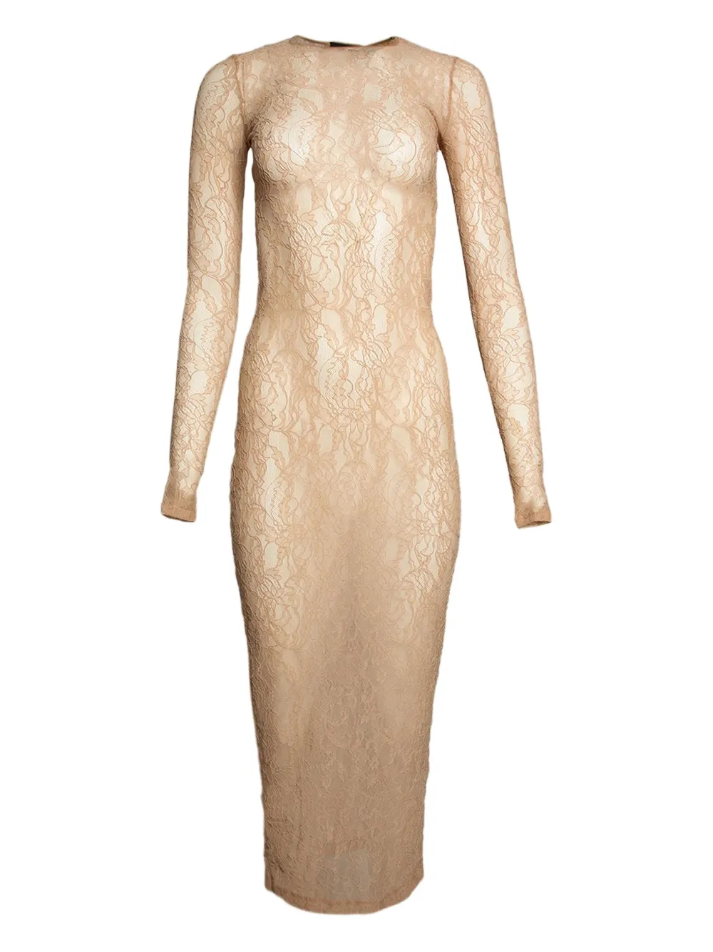 WARDROBE.NYC long-sleeve midi dress - Toni neutri