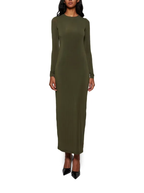 The Webster | Wardrobe.NYC Sheer Long Sleeve Dress Military Green L The Webster | Wardrobe.NYC Sheer Long Sleeve Dress Military Green L