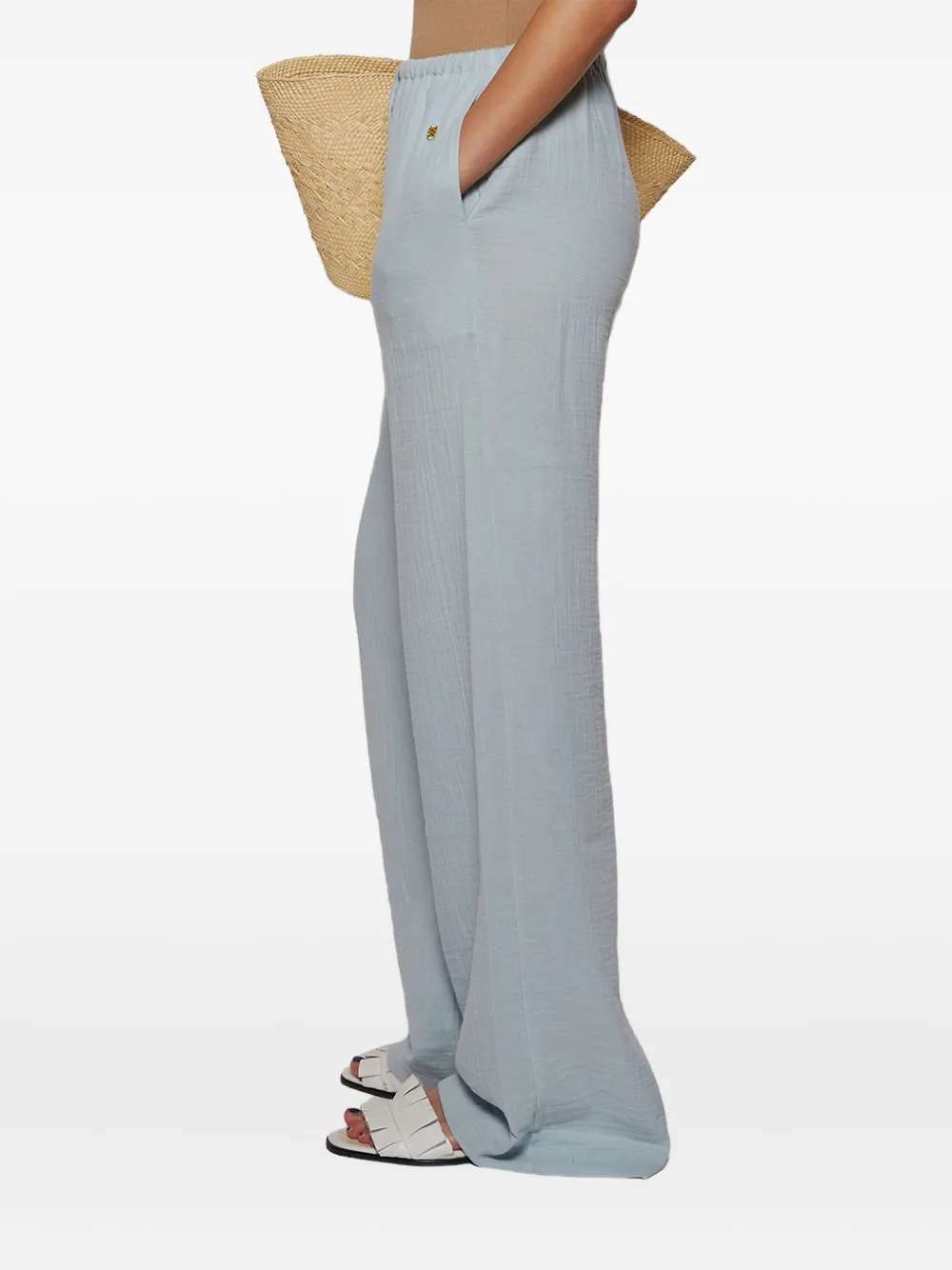Éterne Drawstring Wide-leg Trousers In Blue