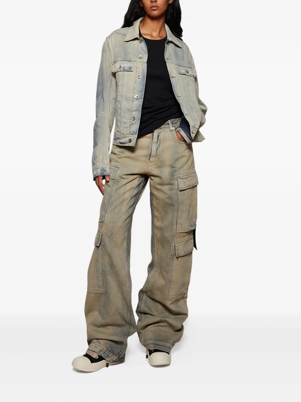Rick Owens DRKSHDW 35mm low sneakers - Zwart