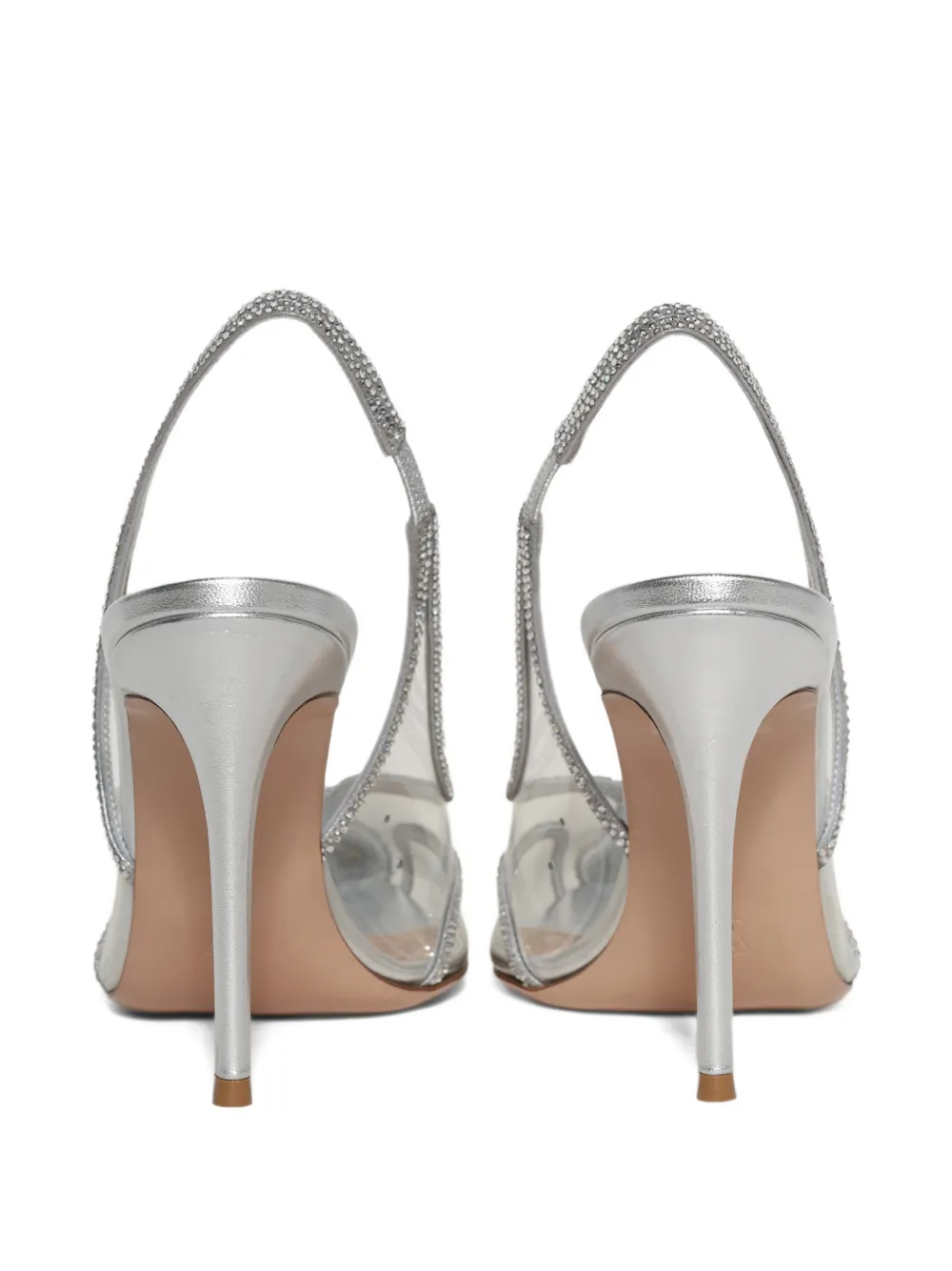 Gianvito Rossi 95mm Brenda Slingback Pumps In Silver