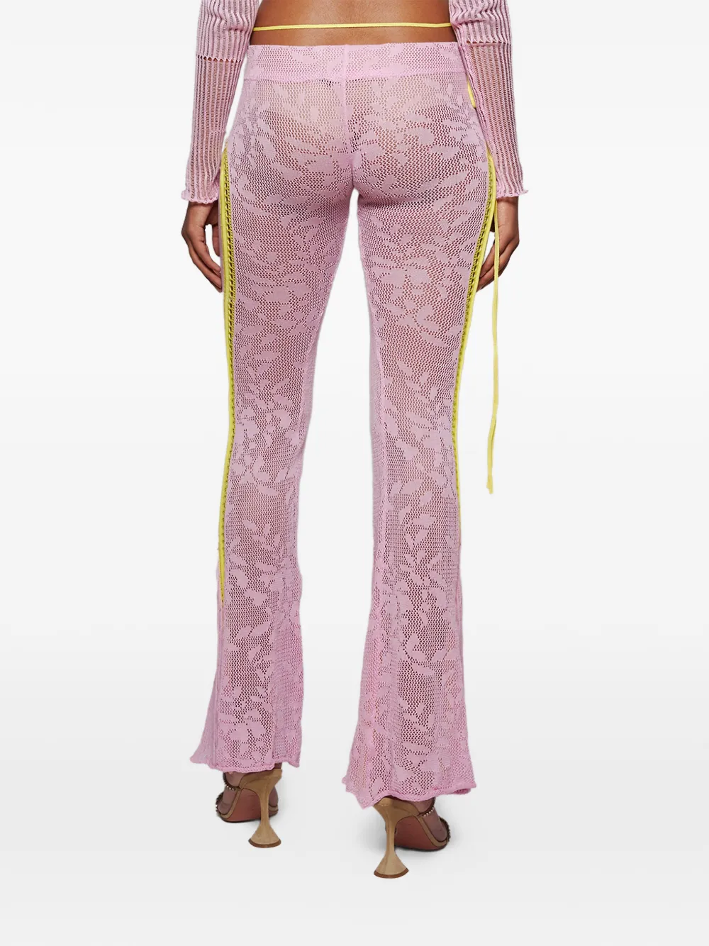 Roberta Einer Floral Appliqué Trousers In Pink