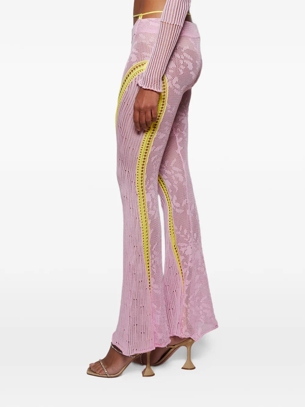 Roberta Einer Floral Appliqué Trousers In Pink