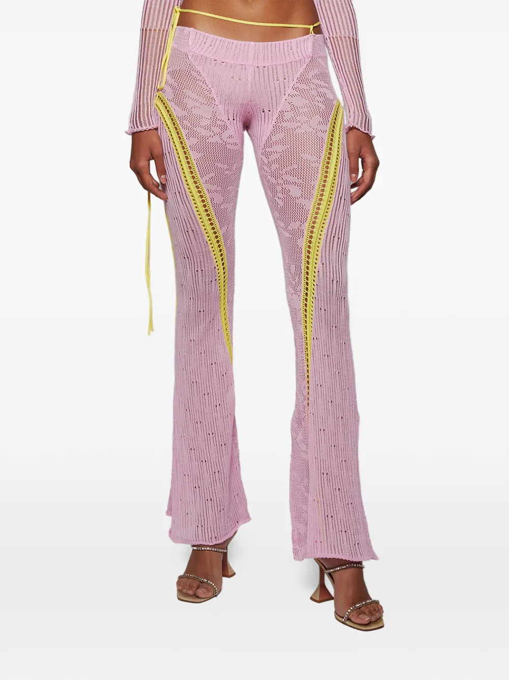 Roberta Einer Floral Appliqué Trousers In Pink