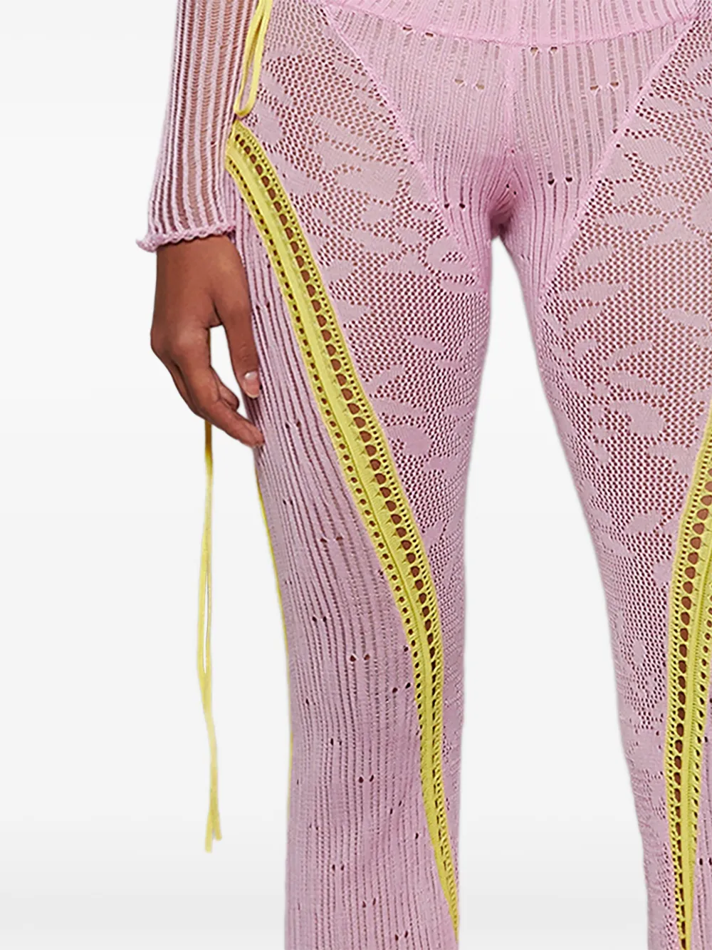 Roberta Einer floral appliqué trousers Roze