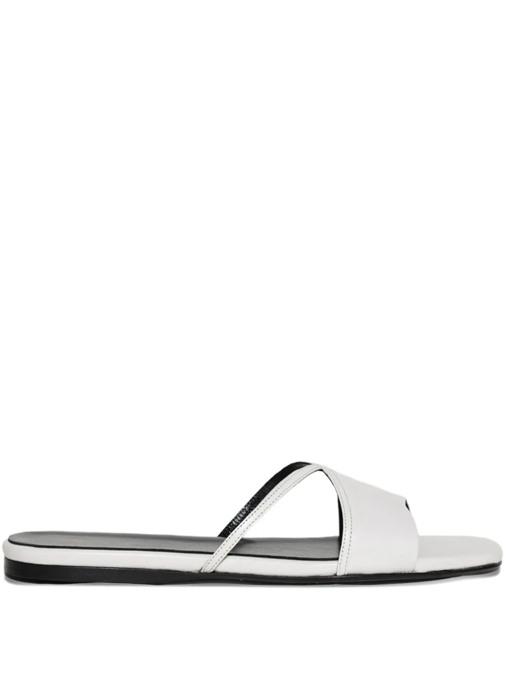 Jude Fiji Cross-strap Flat Sandals In White