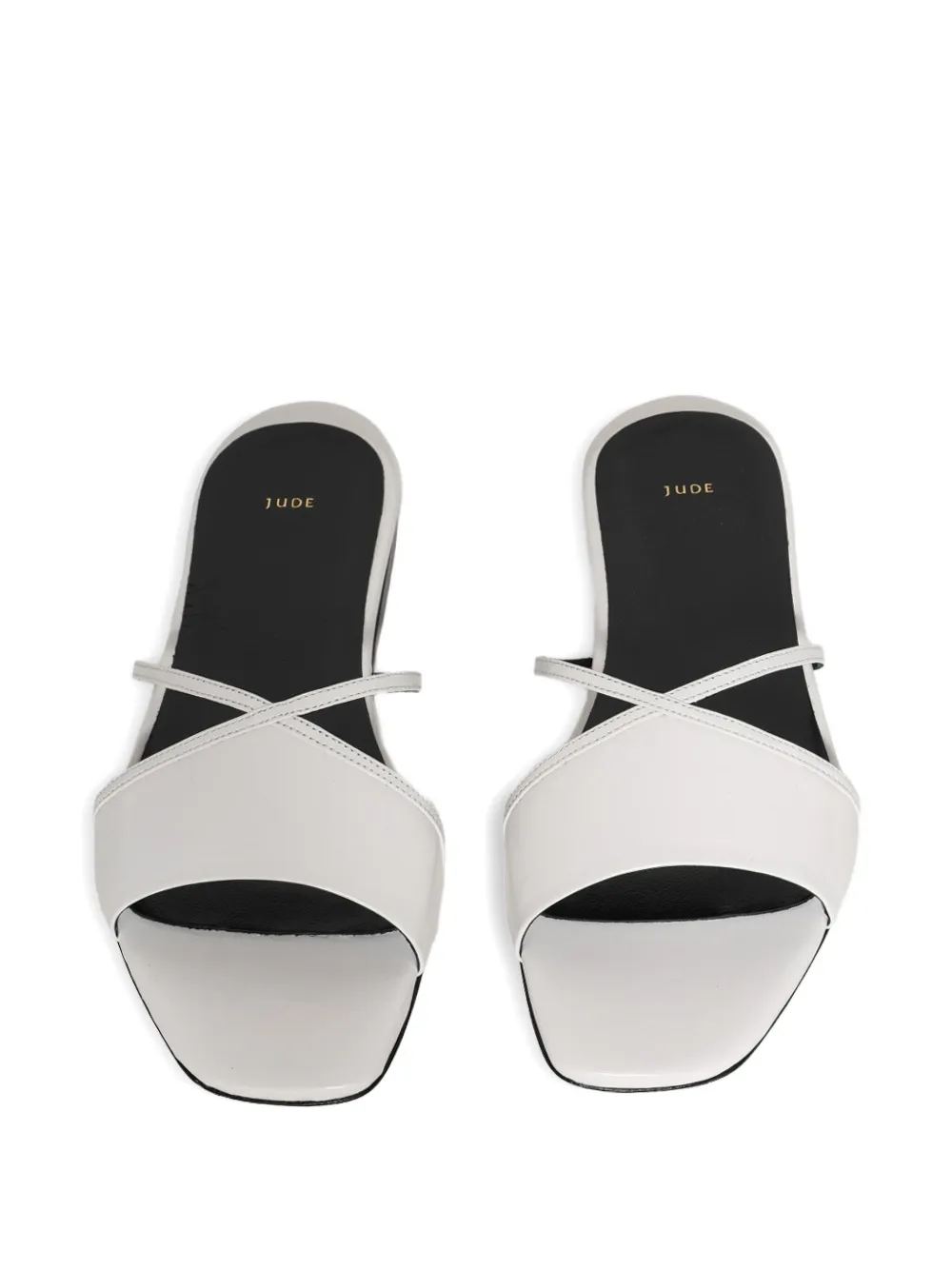 Jude Fiji Cross-strap Flat Sandals In White
