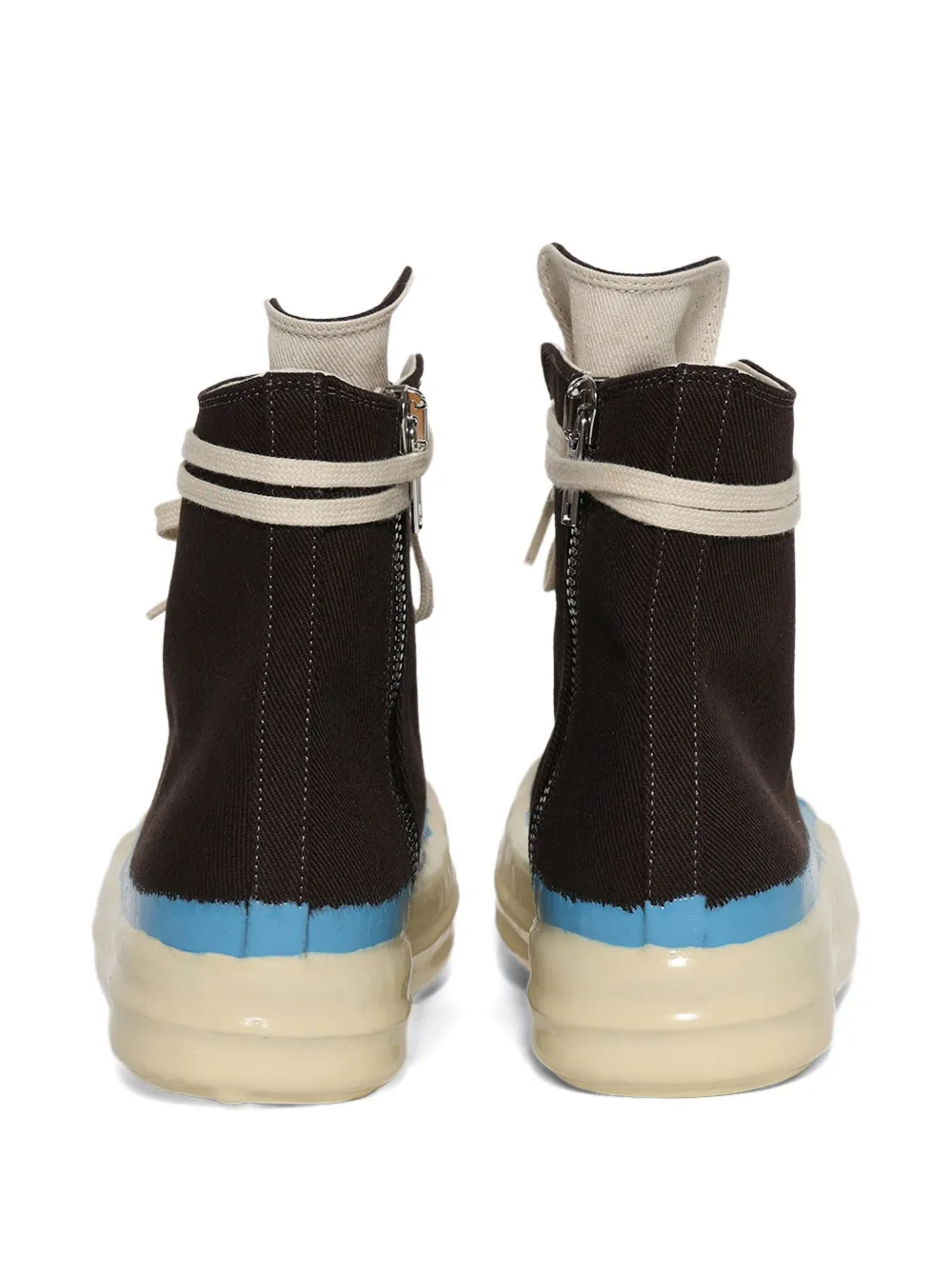 Rick Owens Drkshdw Denim High-top Sneakers In Brown