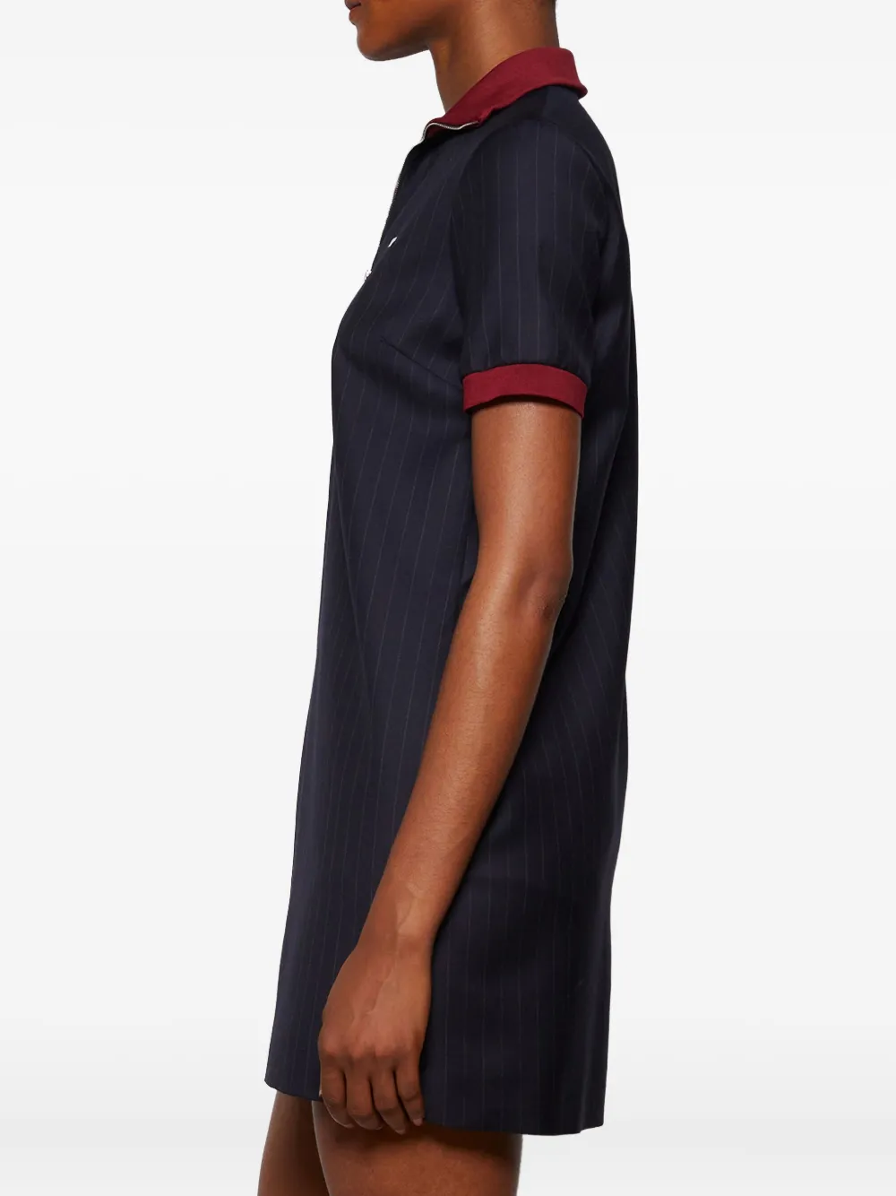 Miu Miu Pinstripe Zip-front Dress In Black
