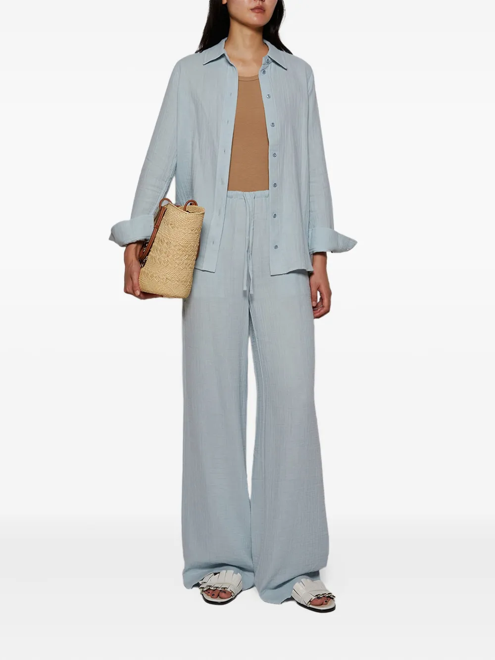 ETERNE button-down cotton shirt - Blauw
