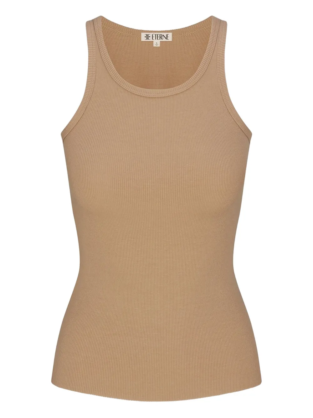 ETERNE ribbed high-neck tank top | Brown | Image 1