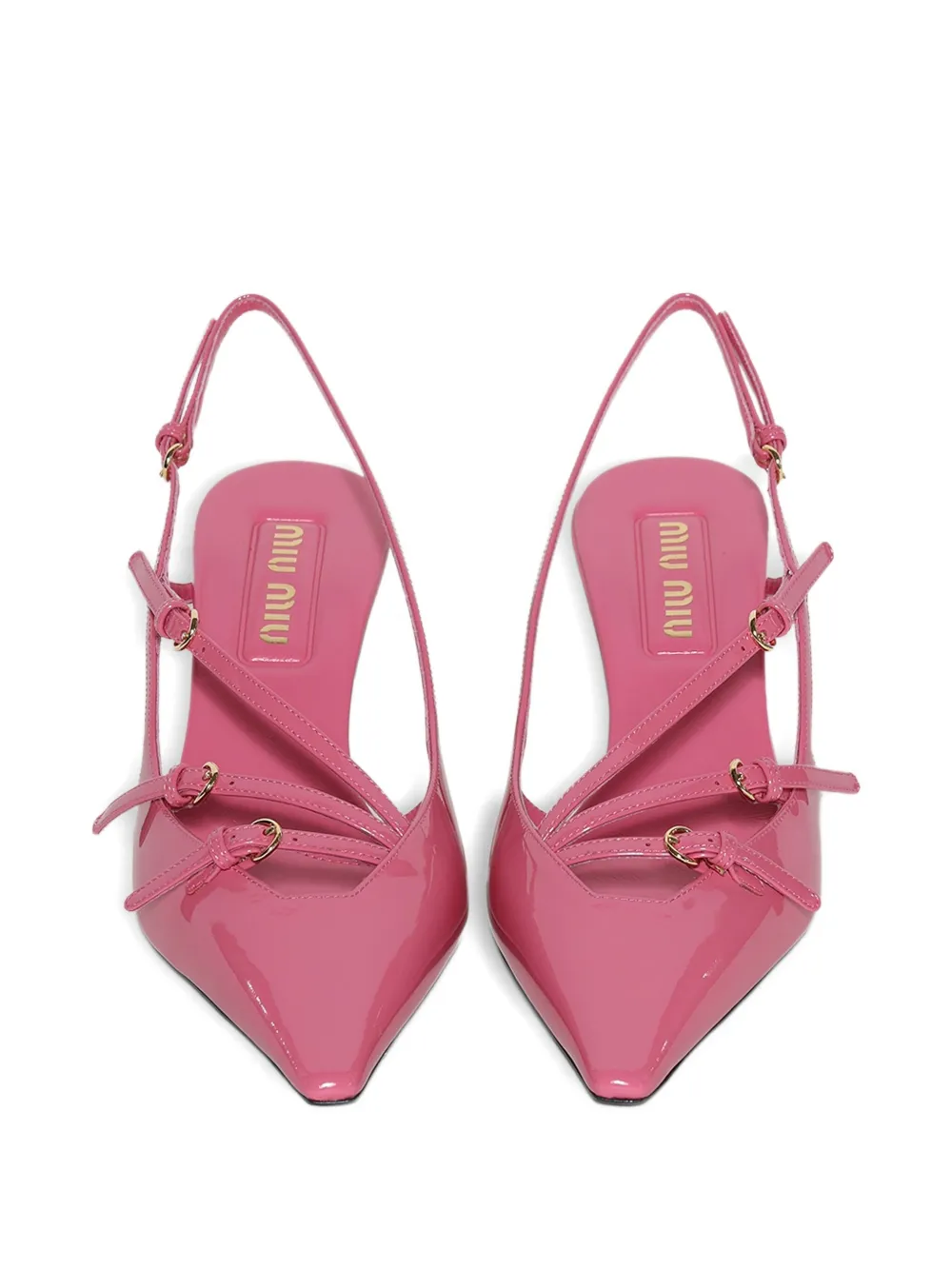 Miu Miu 25mm Slingback Pointed-toe Sandals In Pink