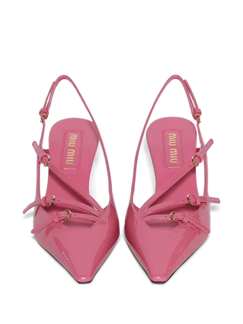 Miu Miu 25mm Slingback pointed-toe Sandals | Pink | FARFETCH