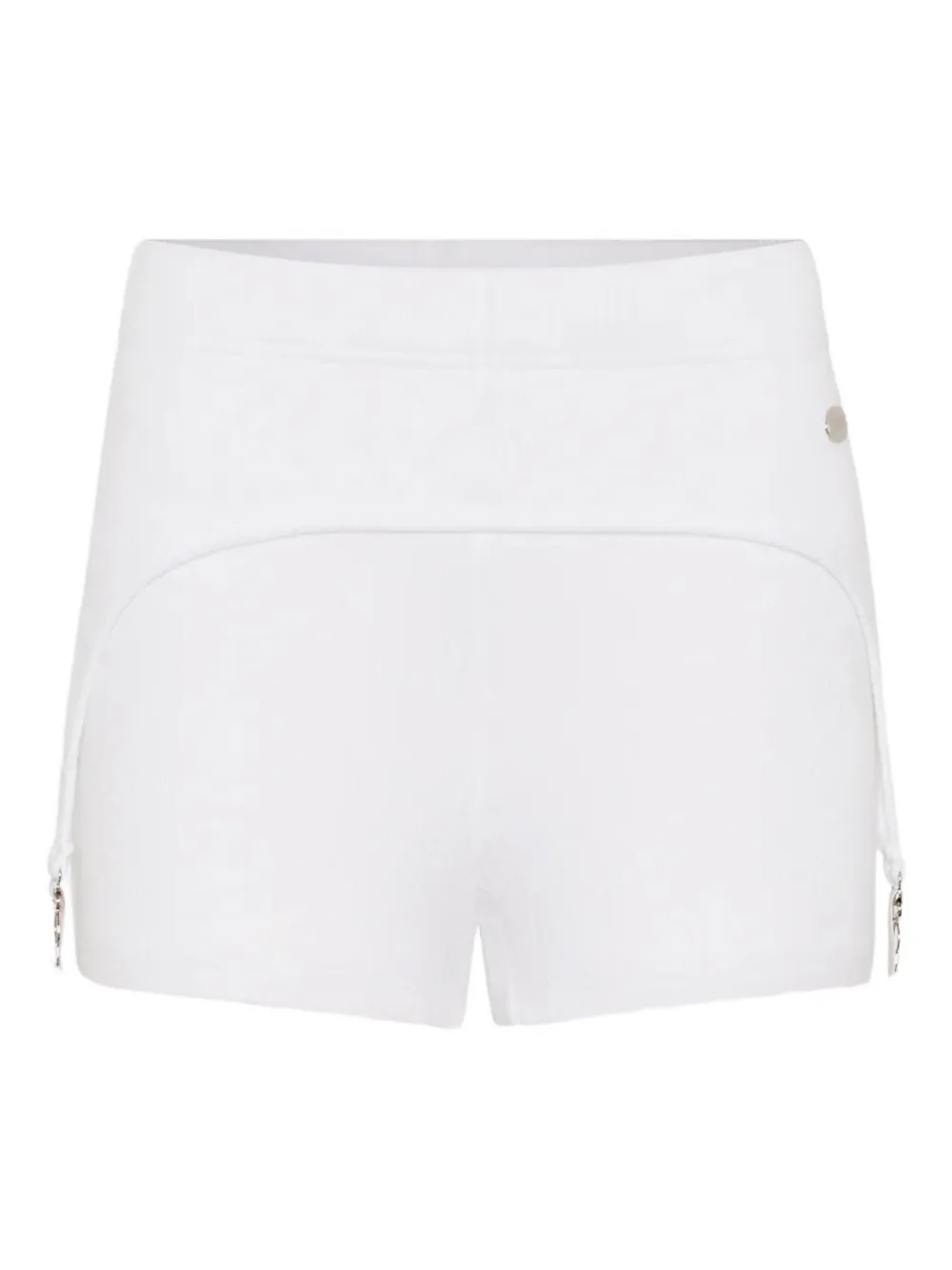 Jean Paul Gaultier Ribbed Garter Cotton Shorts In White