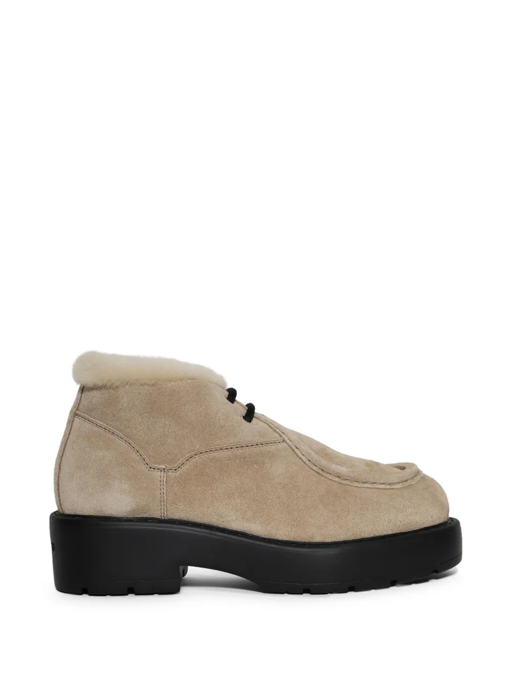 Miu Miu shearling-trim platform boots - Neutrals