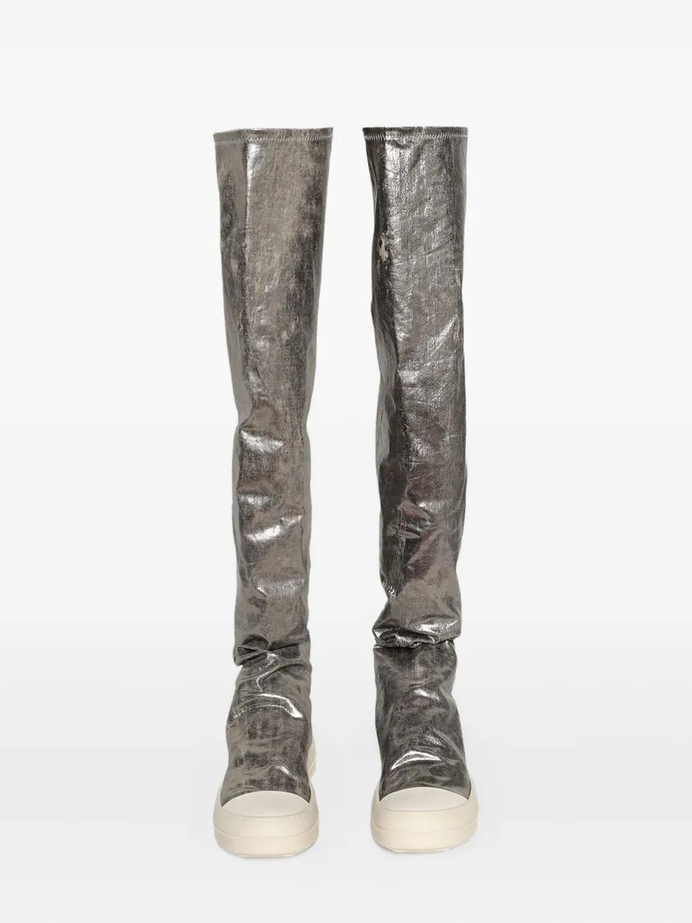 Rick Owens Drkshdw Round-toe Boots In Silver