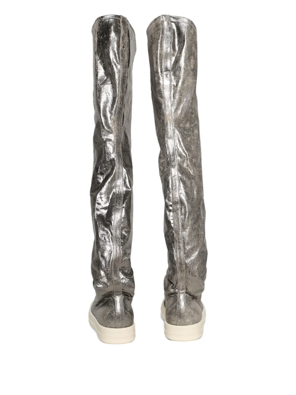 Rick Owens Drkshdw Round-toe Boots In Silver