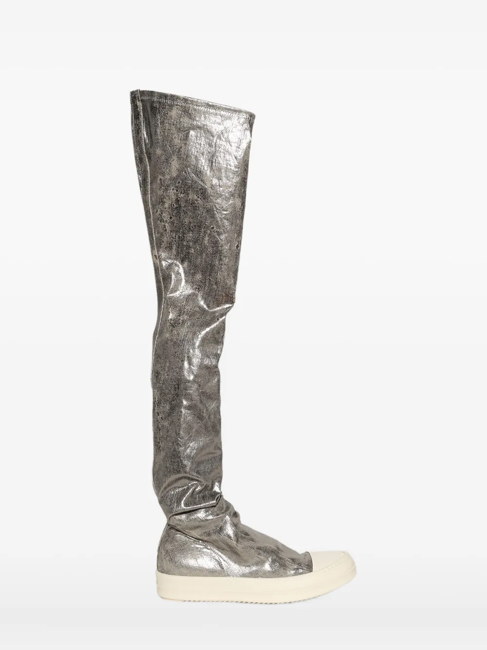 Rick Owens Drkshdw Round-toe Boots In Silver
