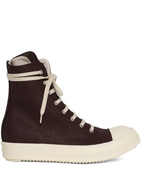 Rick Owens DRKSHDW tenis altos de mezclilla con tacón de 35mm