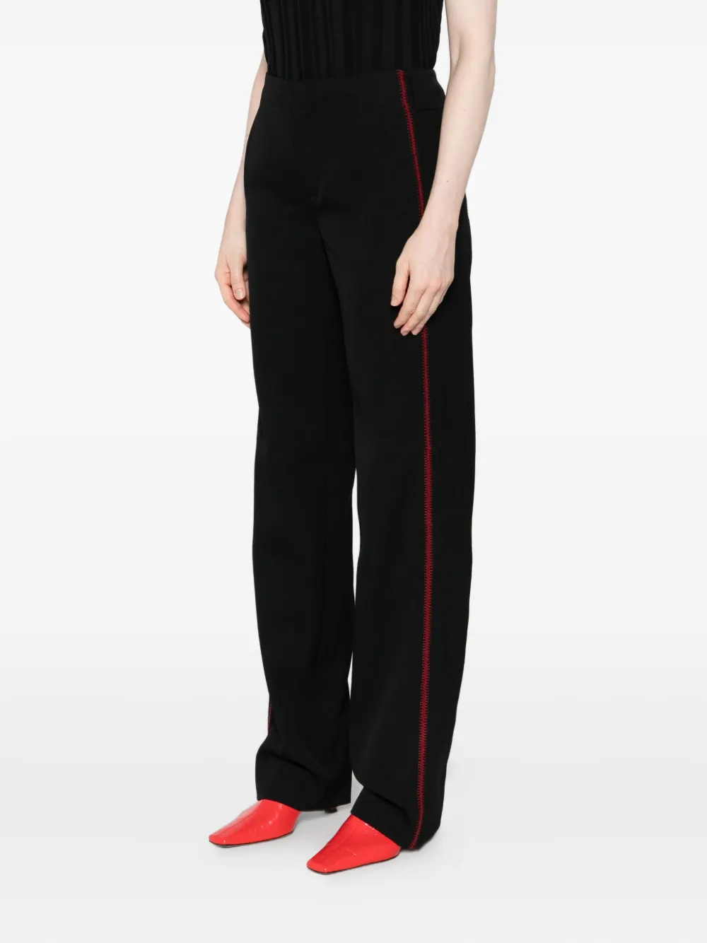 Diotima Side-stripe Trousers In Red