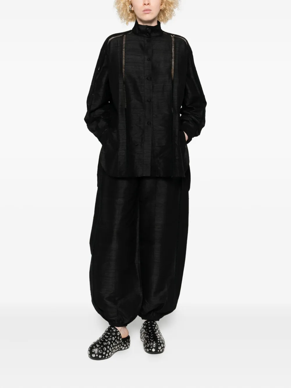 Diotima elasticated-waistband balloon-shaped trousers - Zwart