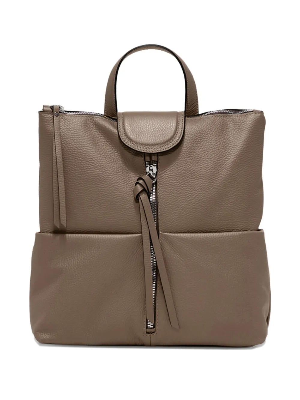 zip-fastening top-handle backpack