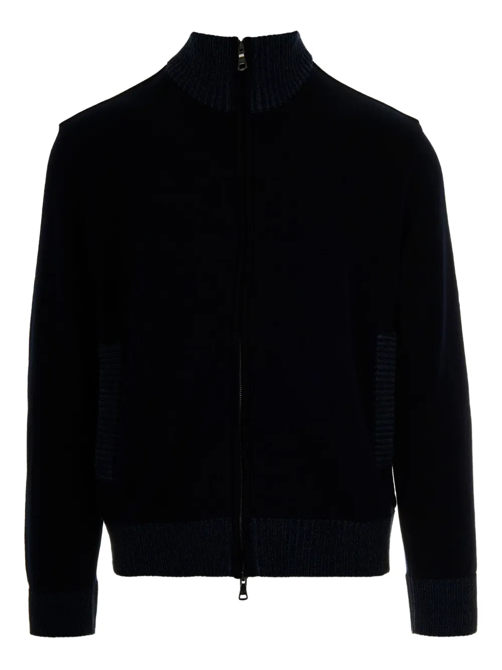 Paul & Shark Vest met rits en geribbelde afwerking Blauw