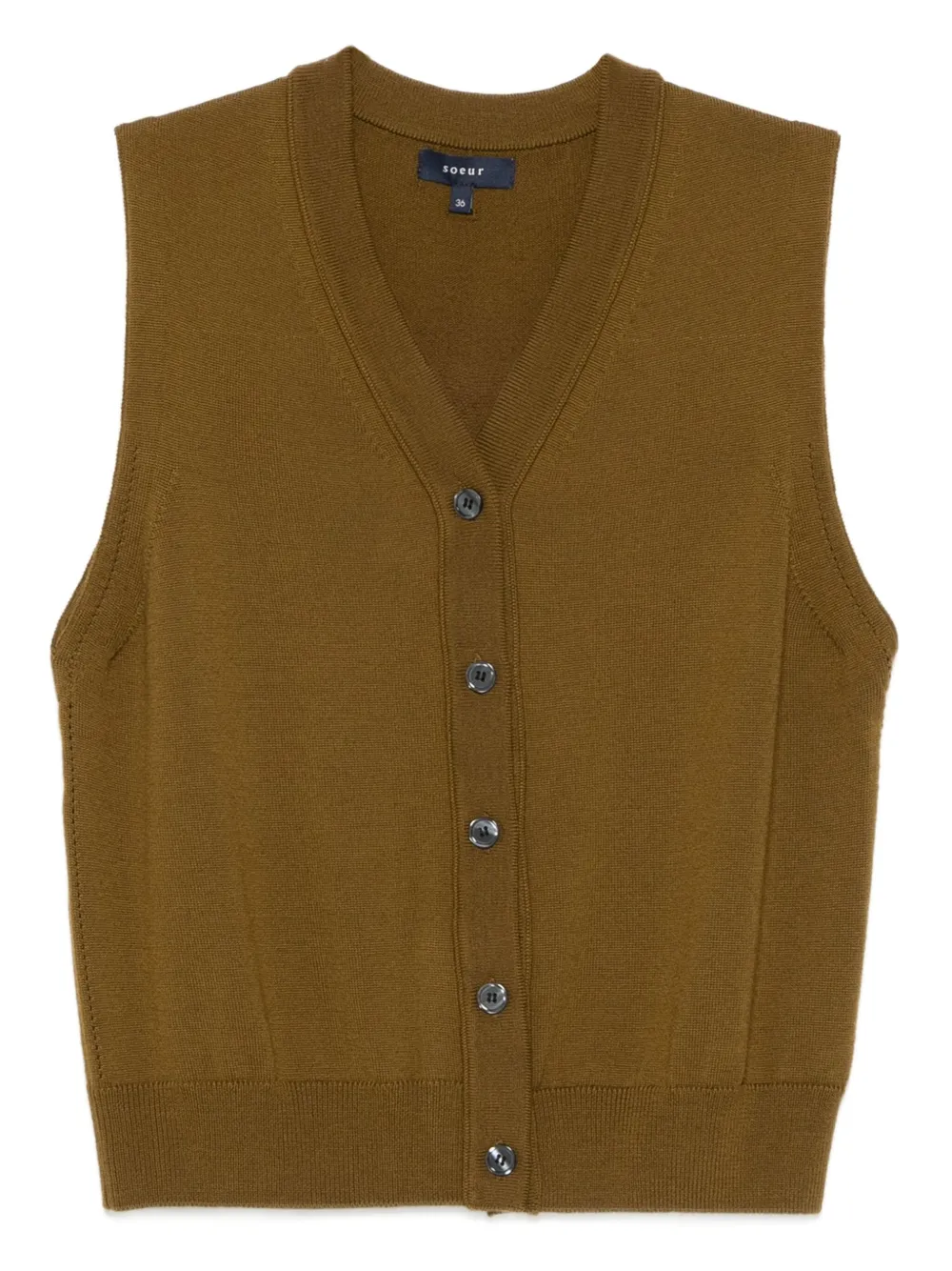 Soeur button-front sleeveless top | Brown | Image 1