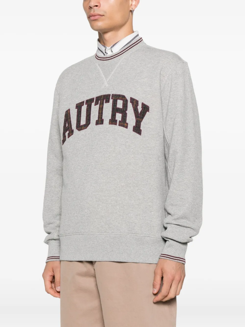 Autry logo-embroidered crew-neck sweatshirt Grijs