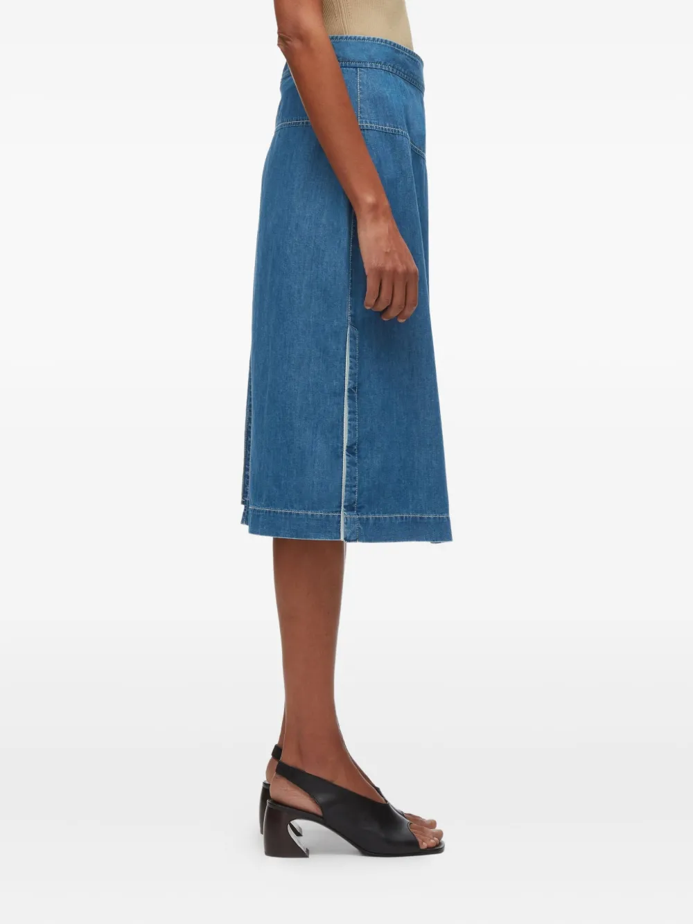 3.1 Phillip Lim Wikkelrok met ceintuur Blauw