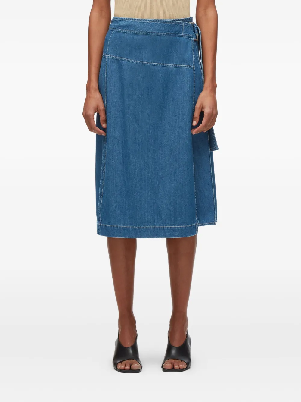 3.1 Phillip Lim Wikkelrok met ceintuur Blauw