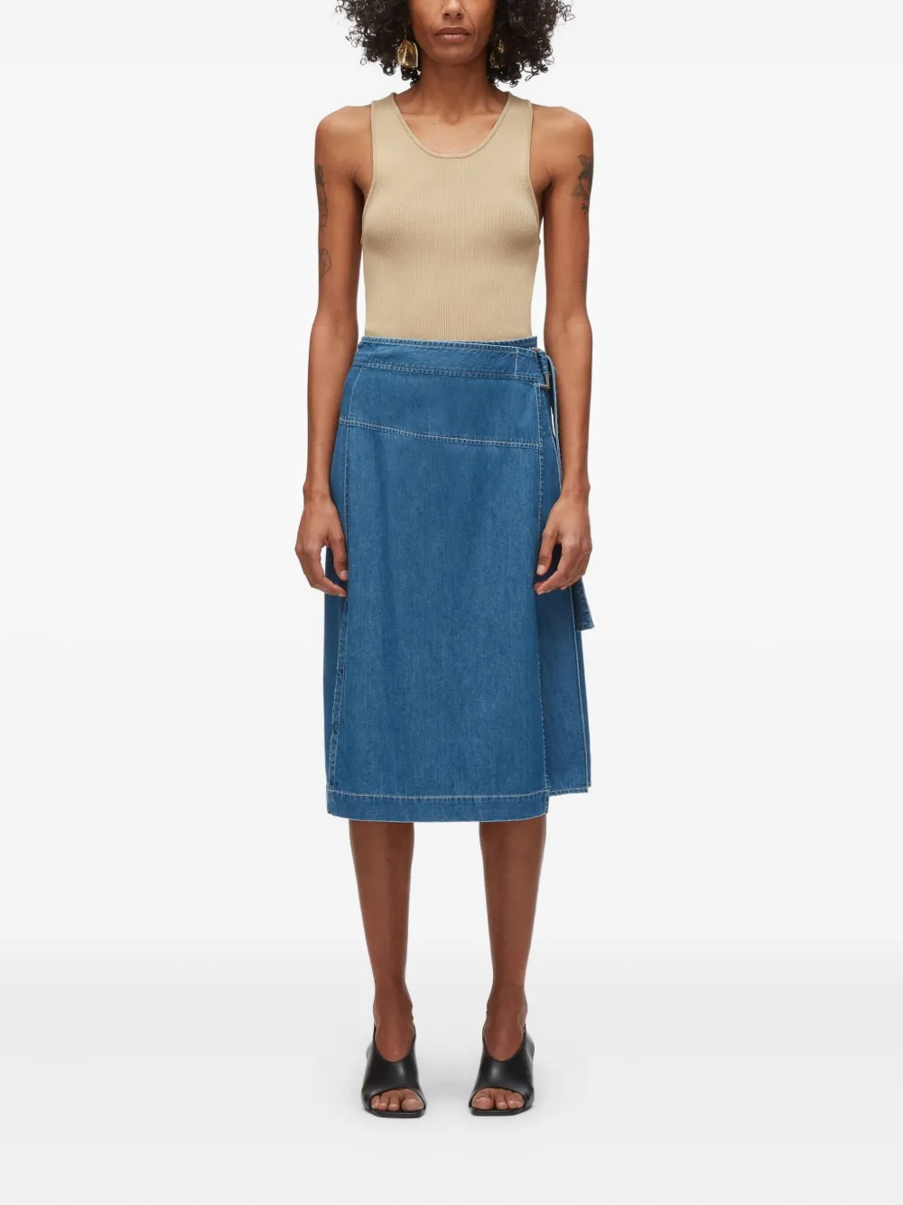 3.1 Phillip Lim belted wrap midi skirt - Blauw