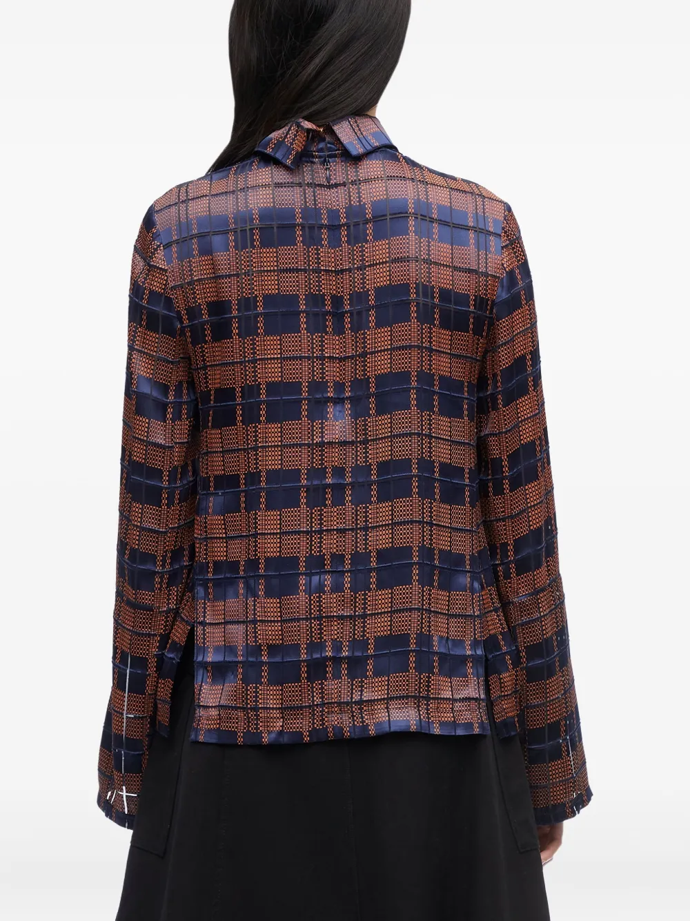 3.1 Phillip Lim Hester geruite blouse met hoge hals Blauw
