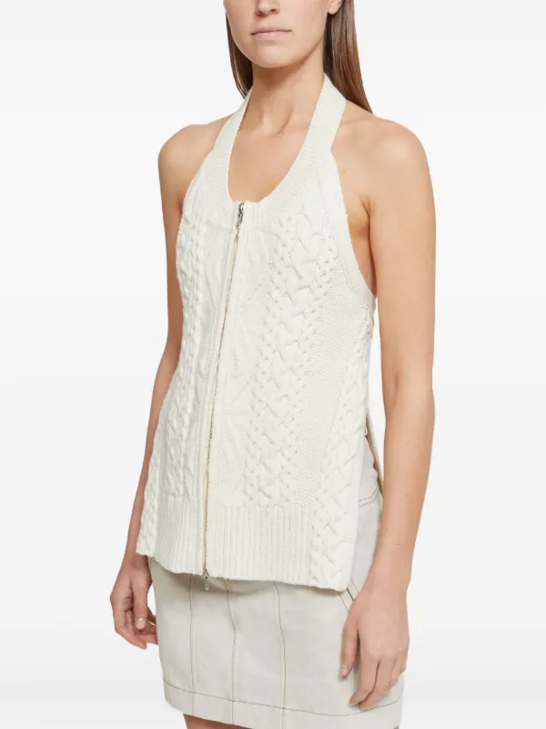3.1 Phillip Lim cable-knit Halterneck Top | White | FARFETCH CA
