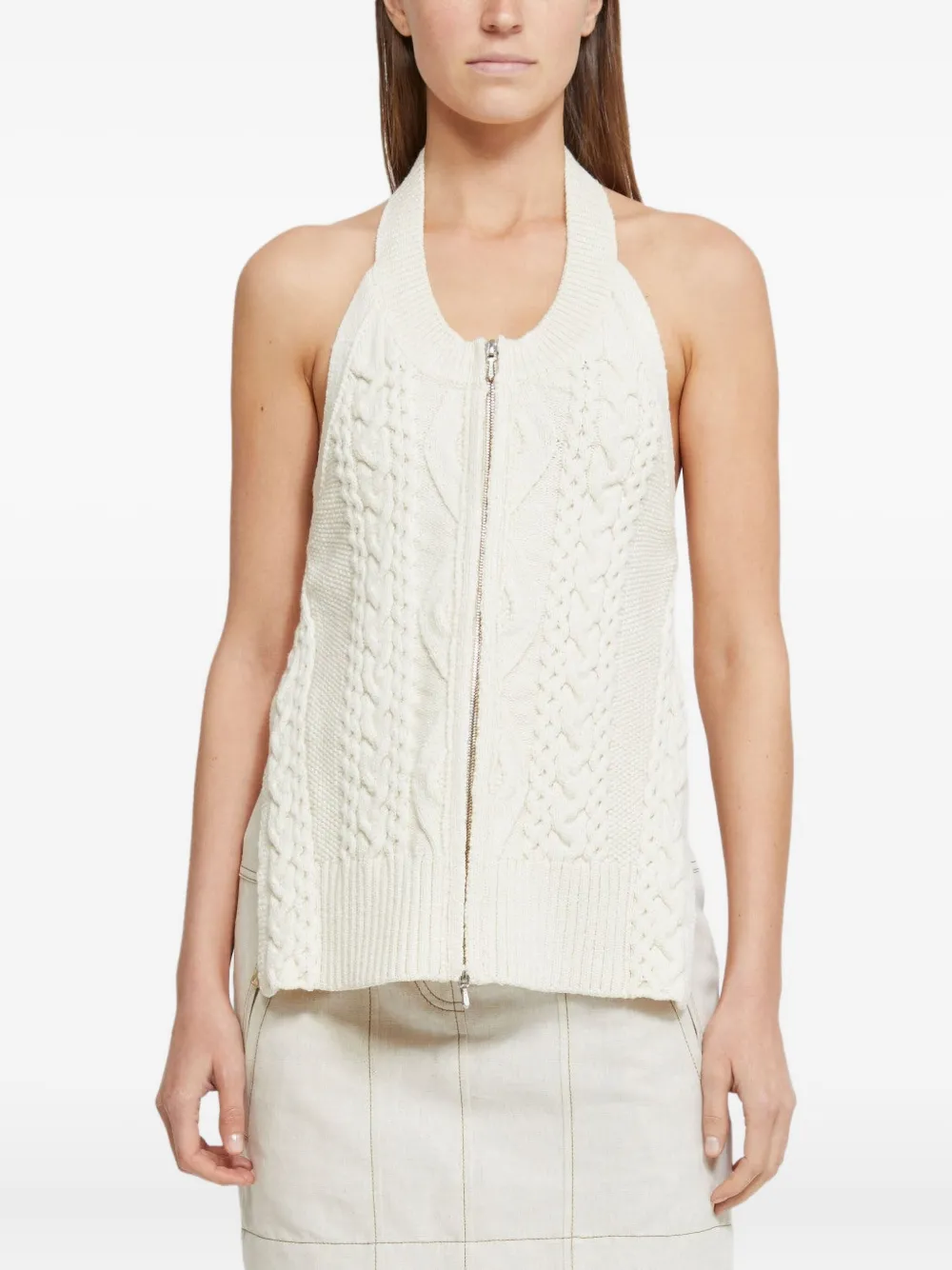 3.1 Phillip Lim cable-knit halterneck top Wit