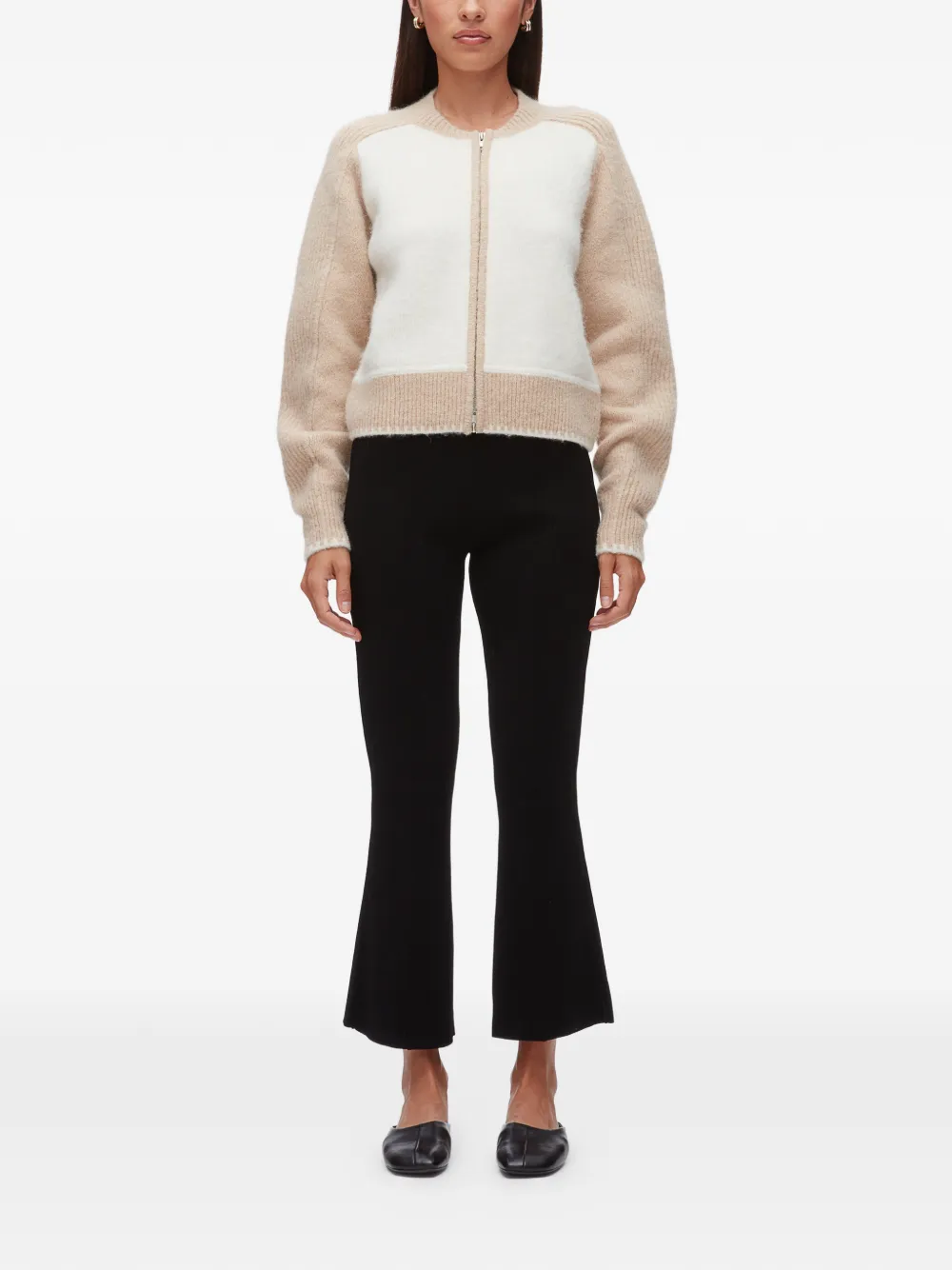  3.1 Phillip Lim Colour-block Zip-up Cardigan - Neutrals 