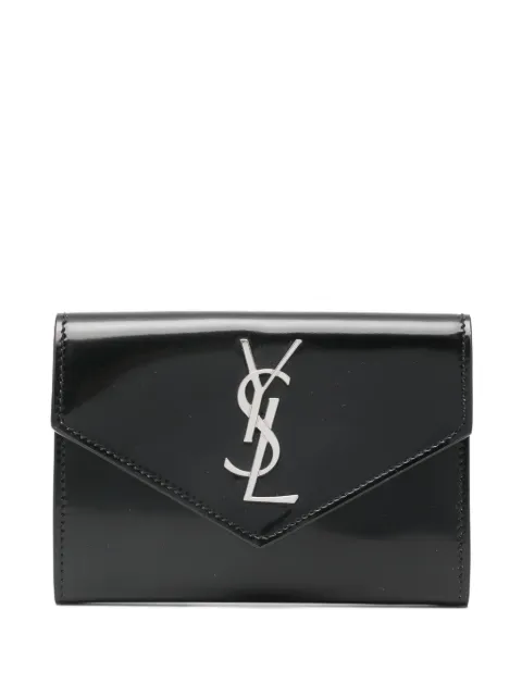 Saint Laurent logo-plaque leather wallet