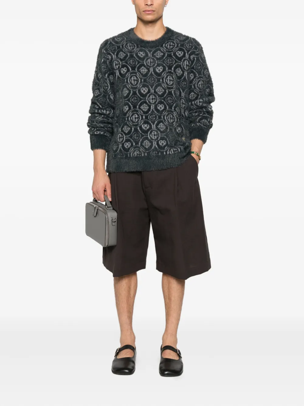Casablanca logo-pattern sweater Grijs