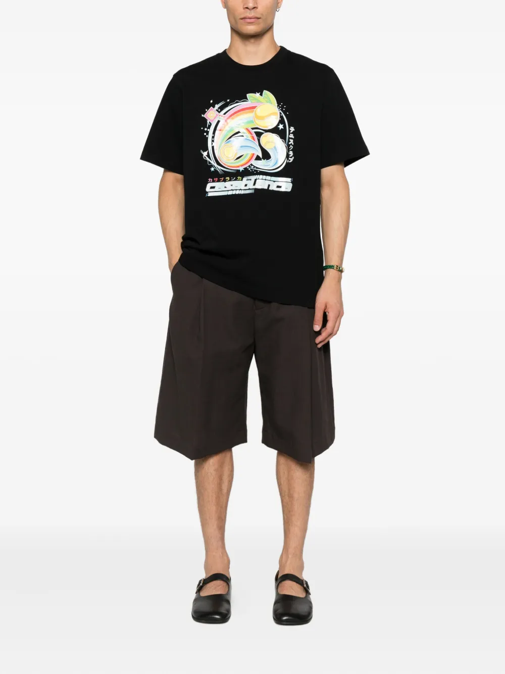 Casablanca rainbow-print T-shirt - Zwart